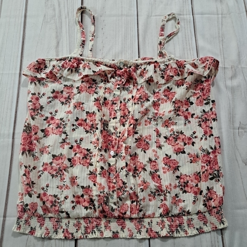 3 FOR 12 SALE Torrid Plus Size Floral Ruffle Spaghetti Strap Tank, Size 0